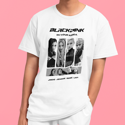 Camiseta Básica Blackpink In Your Area P&B
