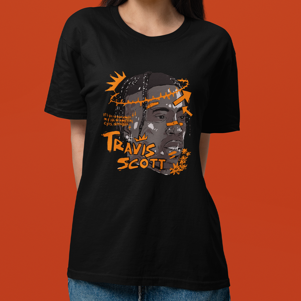 Camiseta Básica Travis Scott Orange