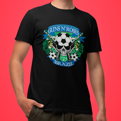 Camiseta Básica Guns N' Roses Brazil 2014 Retro