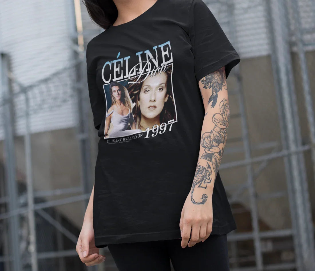 Camiseta Básica Céline Dion 1997 - Preto