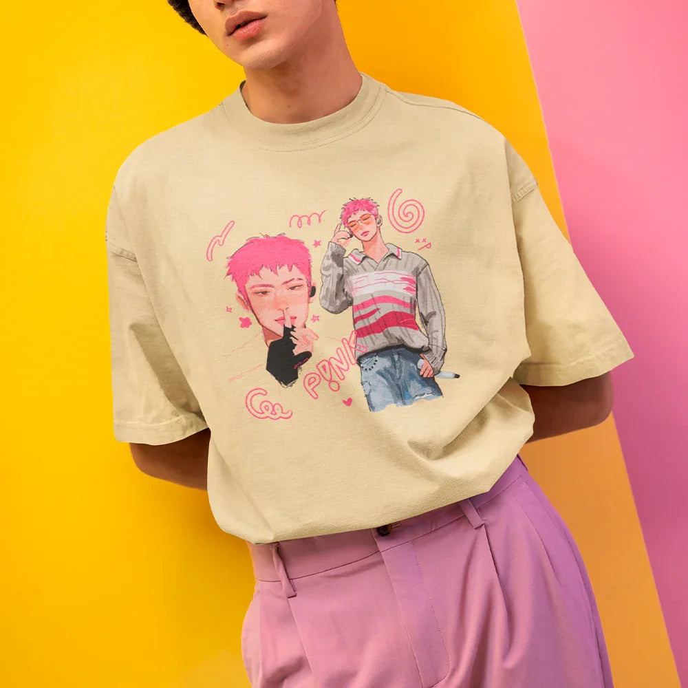 Camiseta Básica Ateez Pink Mingi