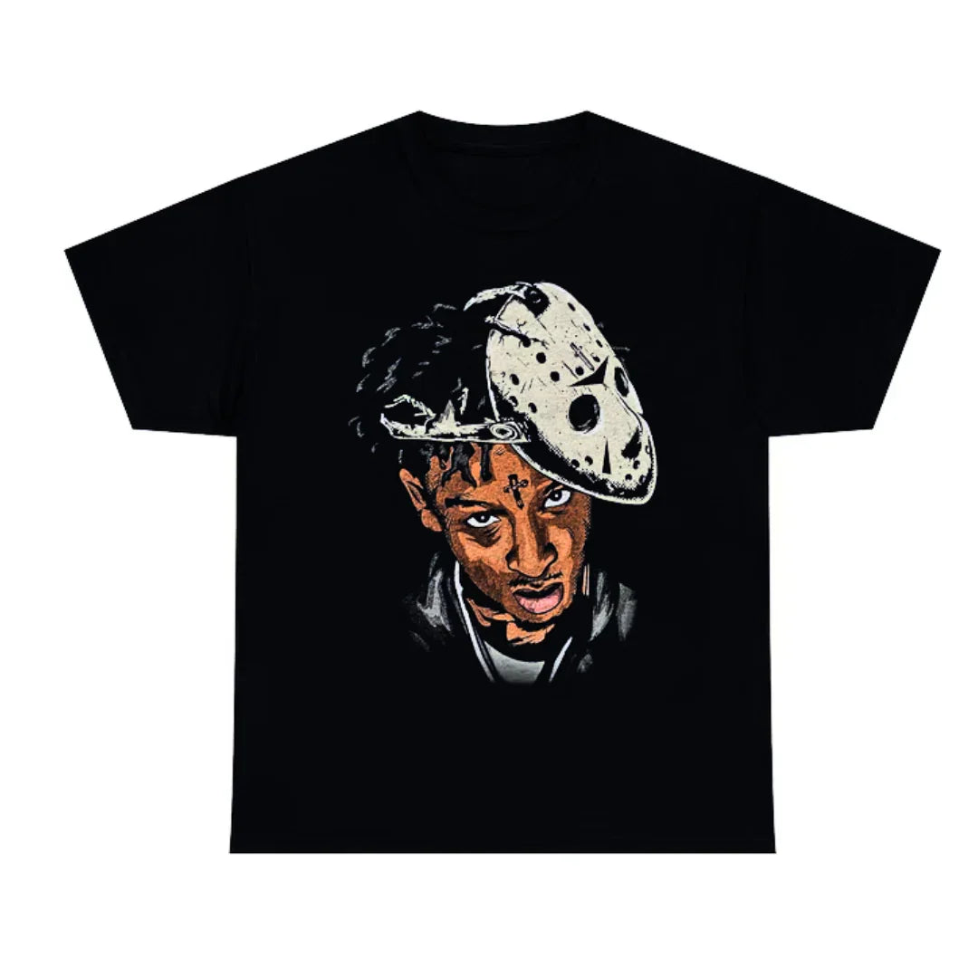 Camiseta Básica 21 Savage Vintage Style-PRETO