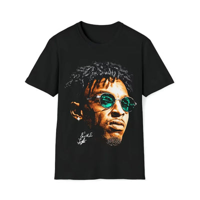 Camiseta Básica 21 Savage Merch Album-PRETO