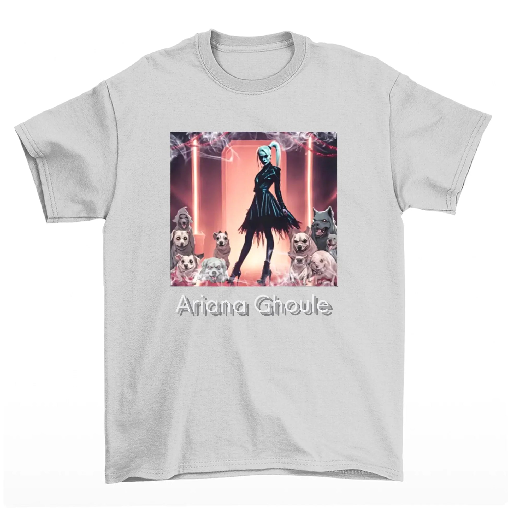 Camiseta Básica Ariana Grande Halloween Ghoule - Cinza