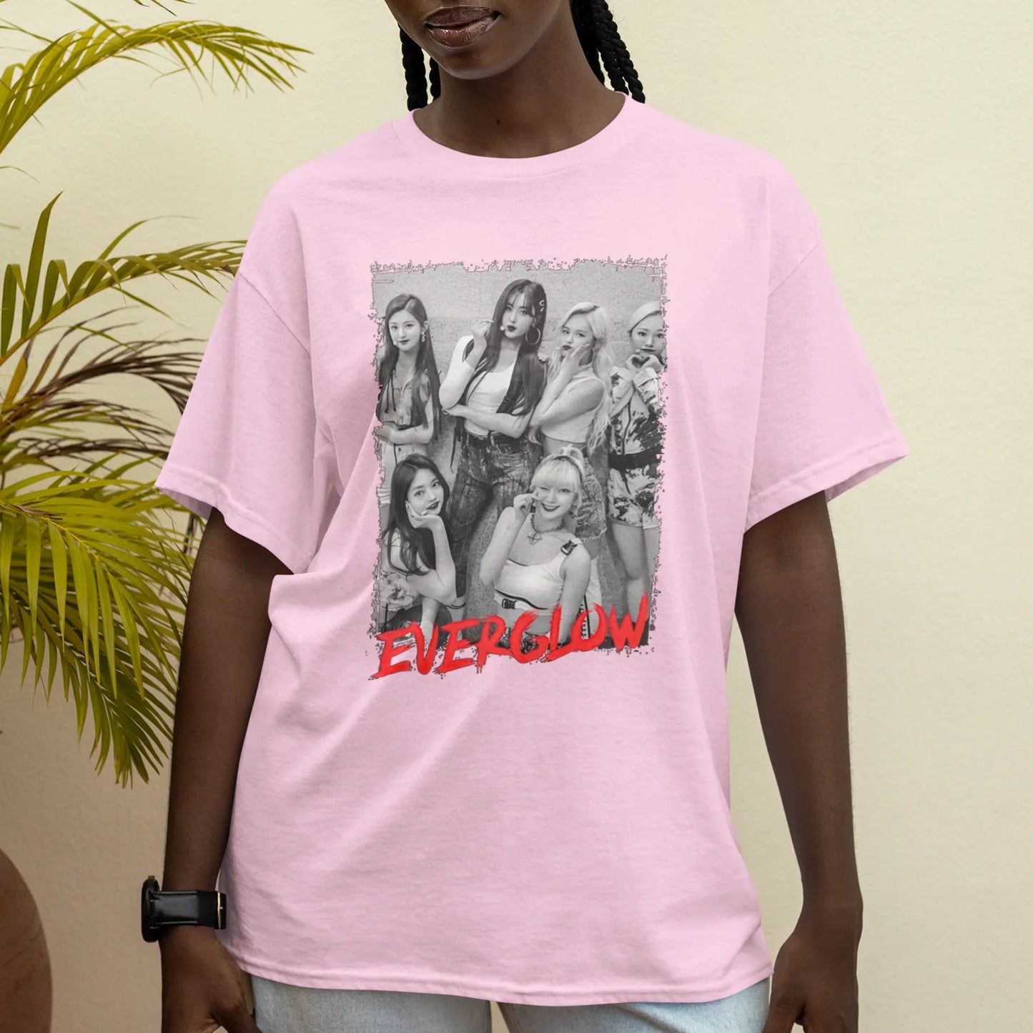Camiseta Básica Everglow Photo P&b - rosa bebê