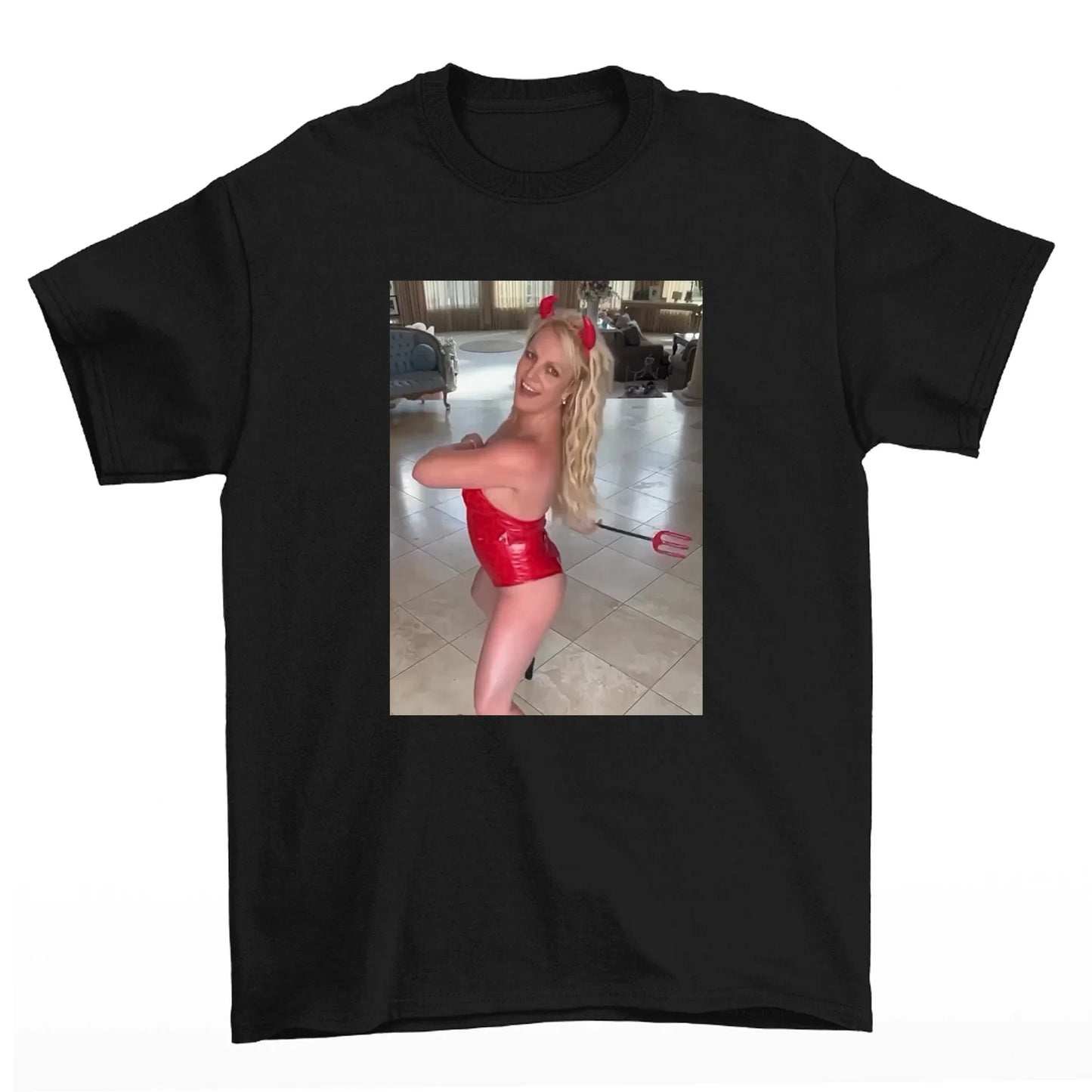 Camiseta Básica Britney Spears Devil Halloween - Preto