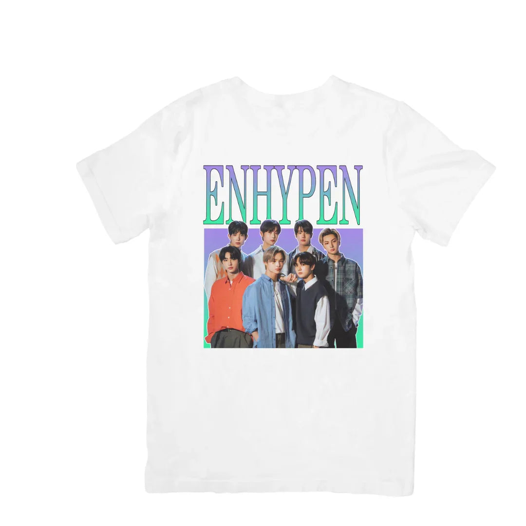 Camiseta Básica Enhypen 90'S Vintage - branco