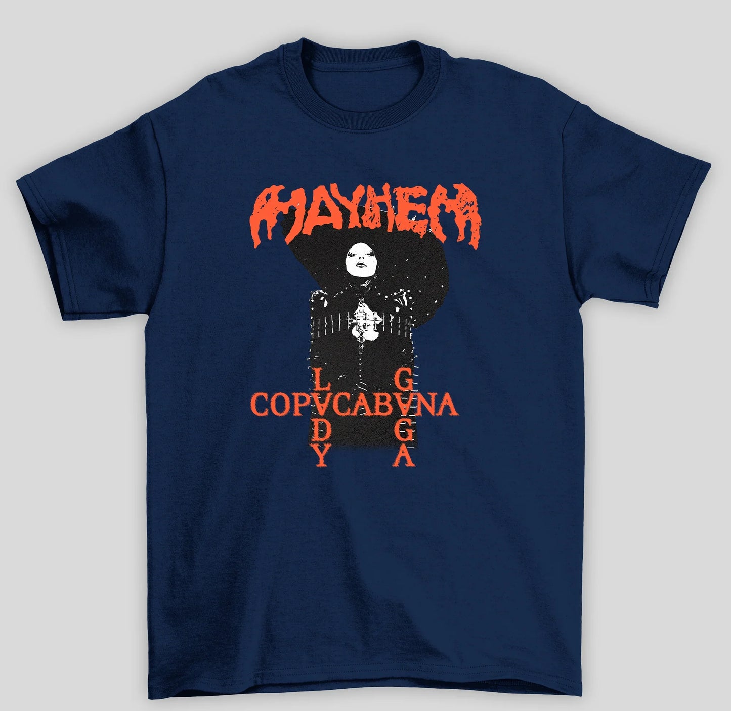 Camiseta Básica Lady Gaga Mayhem In Copacabana- azul-marinho