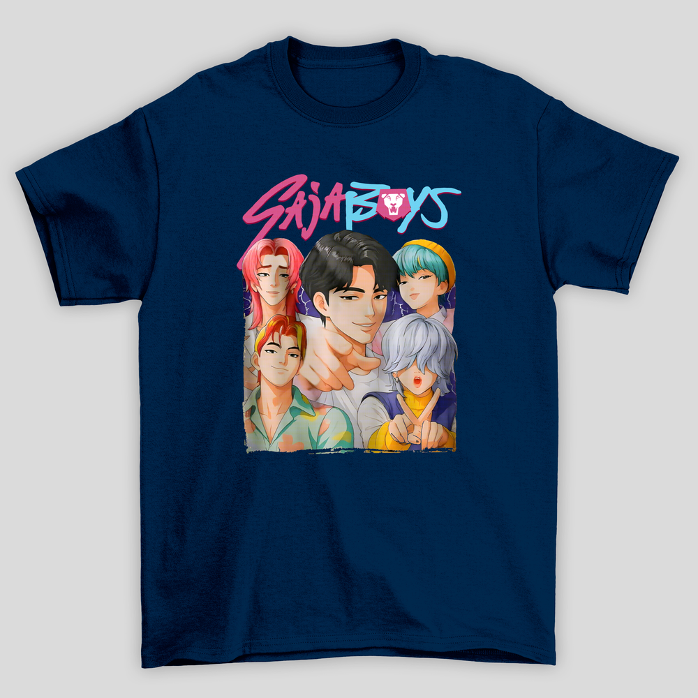 Camiseta Básica Kpop Demon Hunters Saja Boys Collage