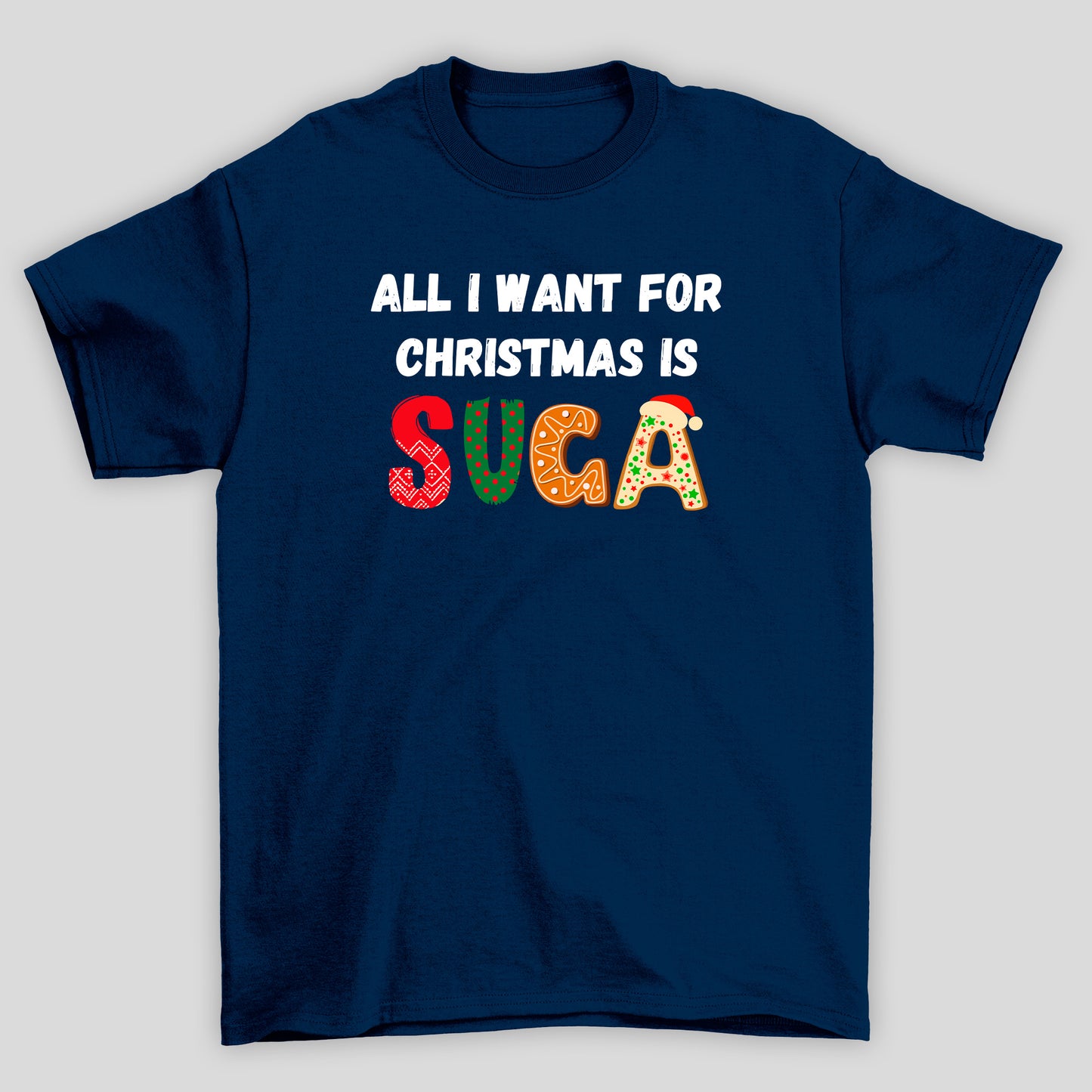 Camiseta Básica Christmas BTS All I Want For Christmas Is Suga