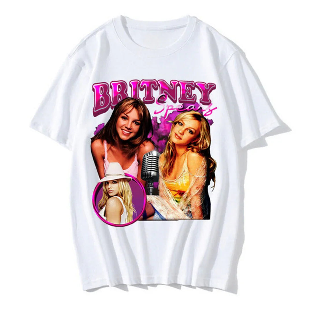 Camiseta Básica Britney Spears Singer - Branco