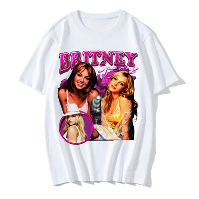 Camiseta Básica Britney Spears Singer - Branco