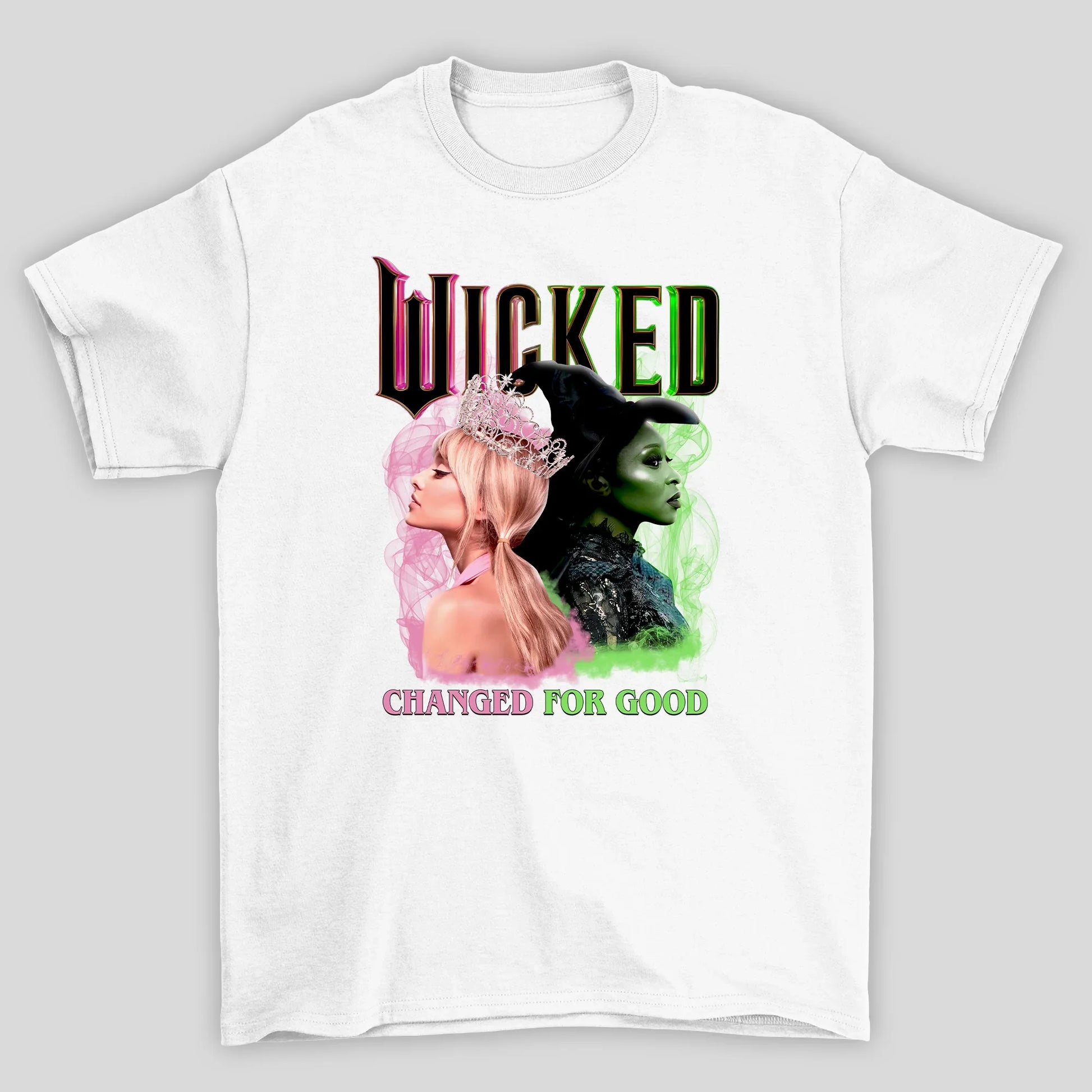 Camiseta Básica Ariana Grande Wicked Changed For Good- branco