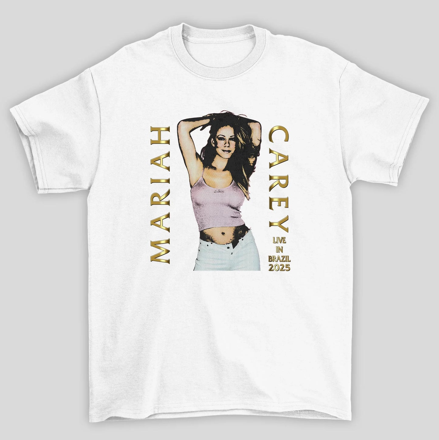 Camiseta Básica Unissex Mariah Carey Live In Brazil