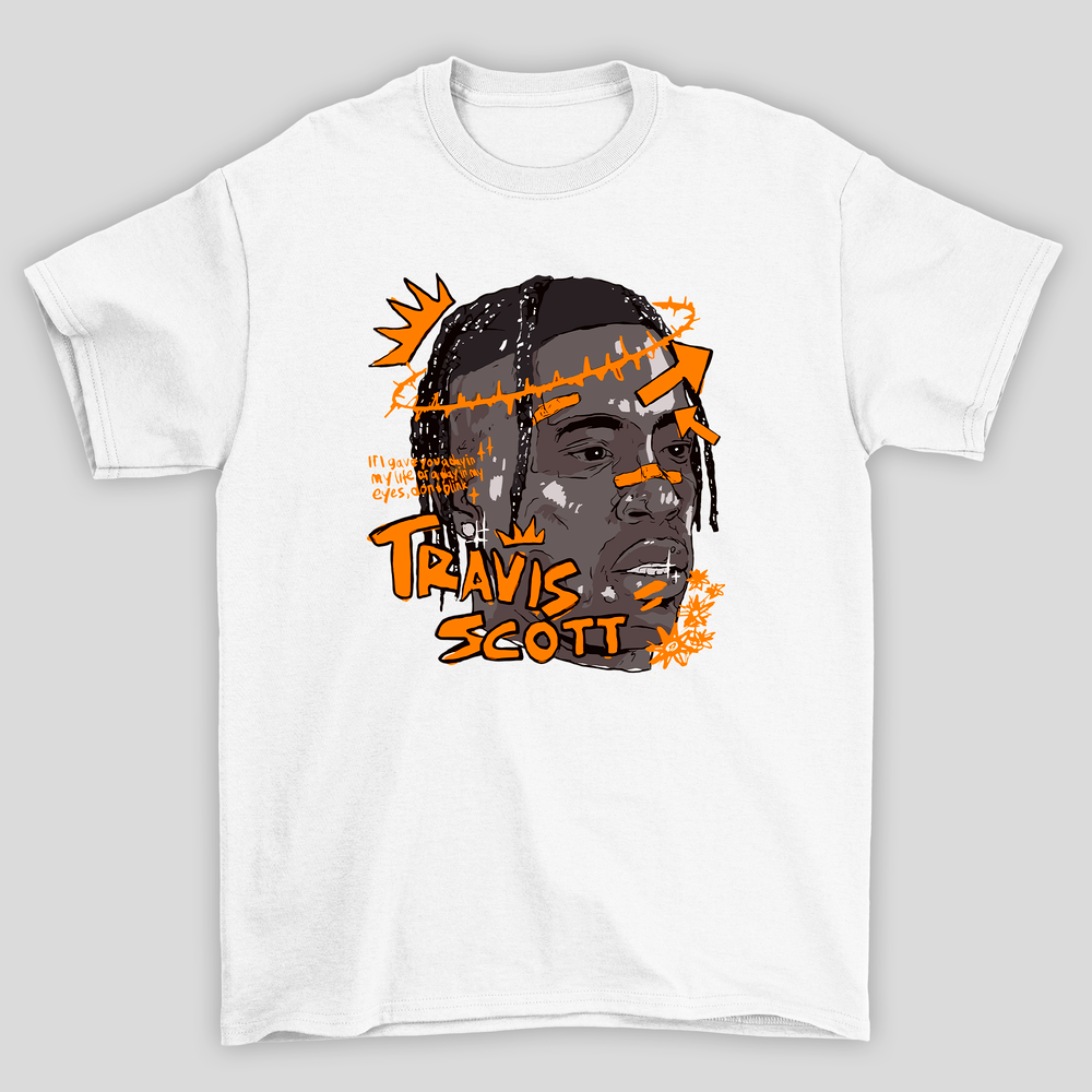 Camiseta Básica Travis Scott Orange