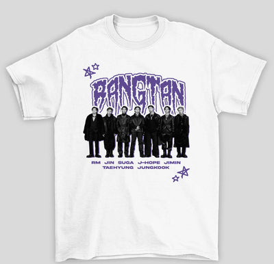 Camiseta Básica BTS Bangtan Integrantes Kpop-BRANCO