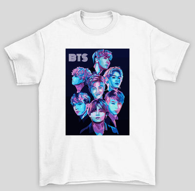 Camiseta Básica BTS Fotos- branco