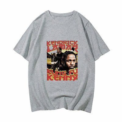 Camiseta Básica Kendrick Lamar Kung Fu Cinza