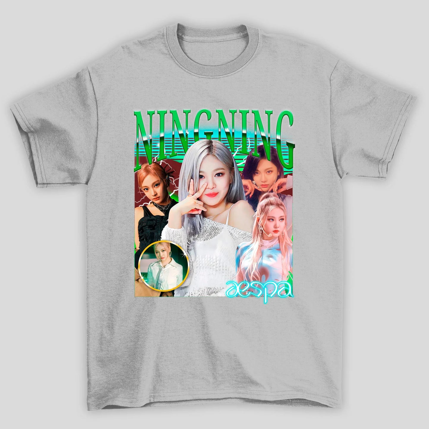 Camiseta Básica Aespa Ningning Retro