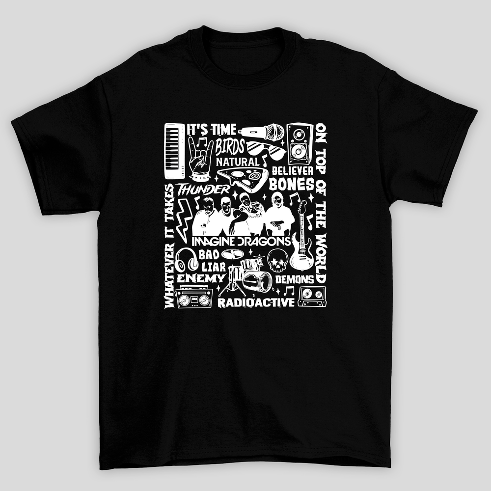 Camiseta Básica Imagine Dragons Musicas
