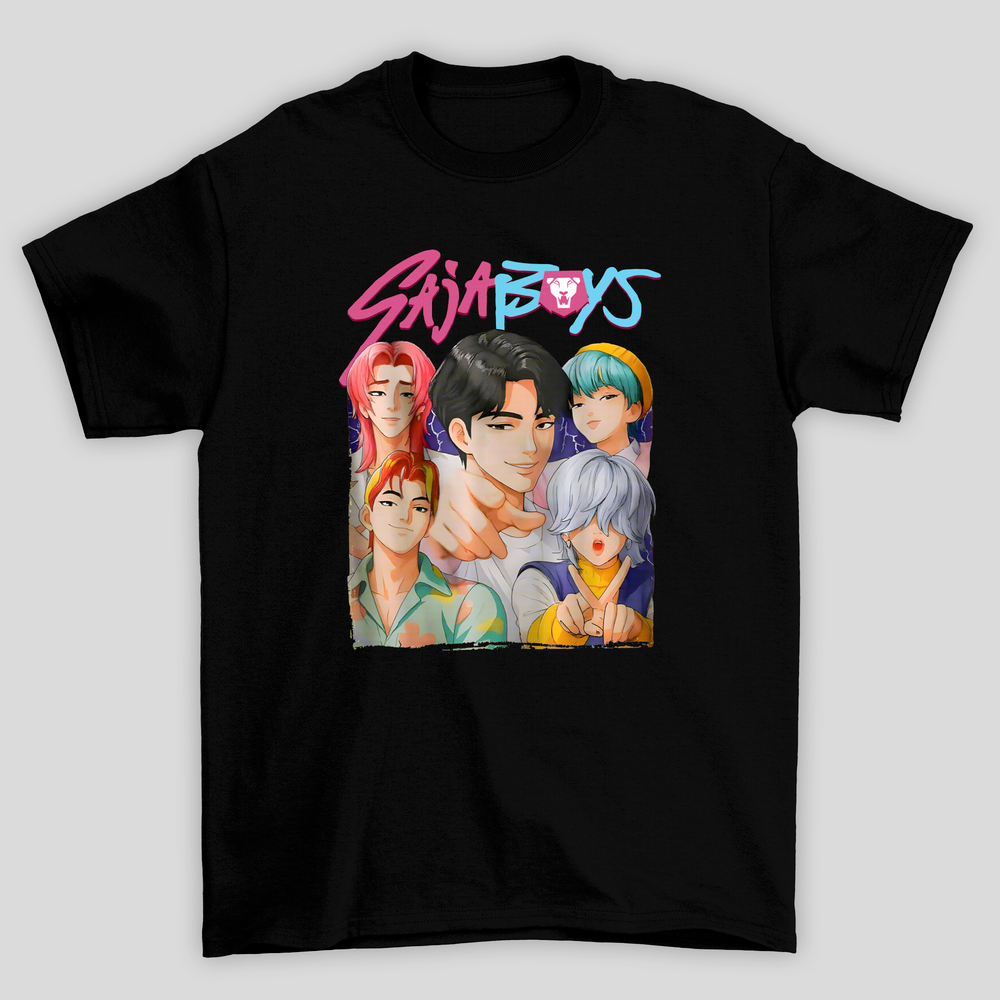 Camiseta Básica Kpop Demon Hunters Saja Boys Collage