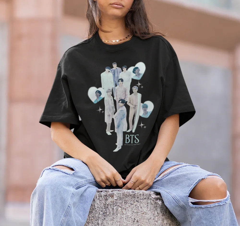 Camiseta Básica BTS BangTan Army Membros-PRETO
