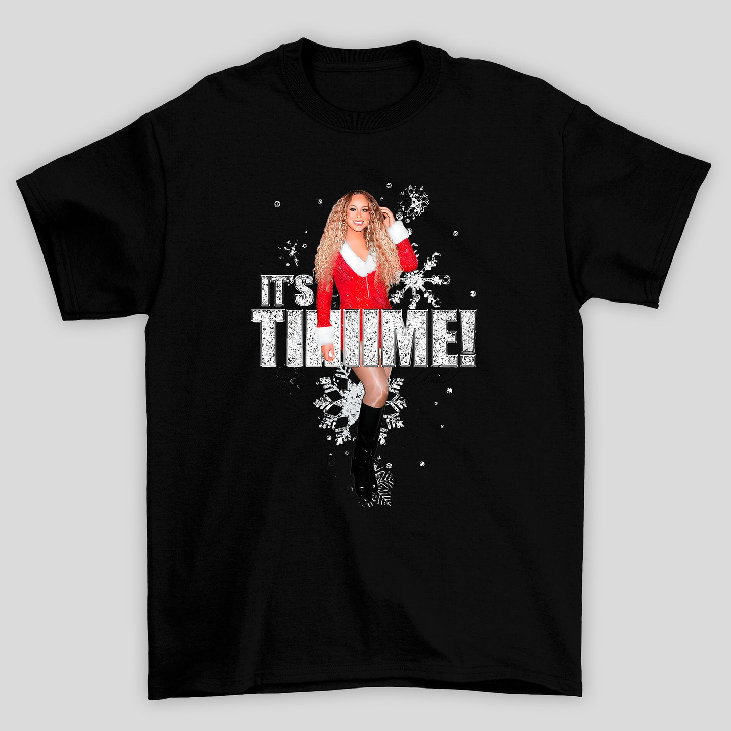 Camiseta Básica Christmas Mariah Carey It's Tiiime ! Natal