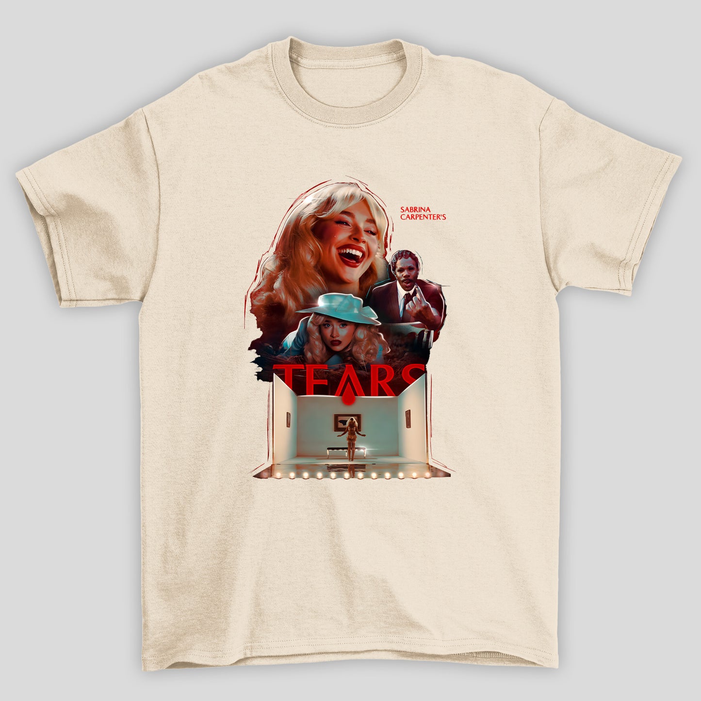 Camiseta Básica Sabrina Carpenter Collab Tears