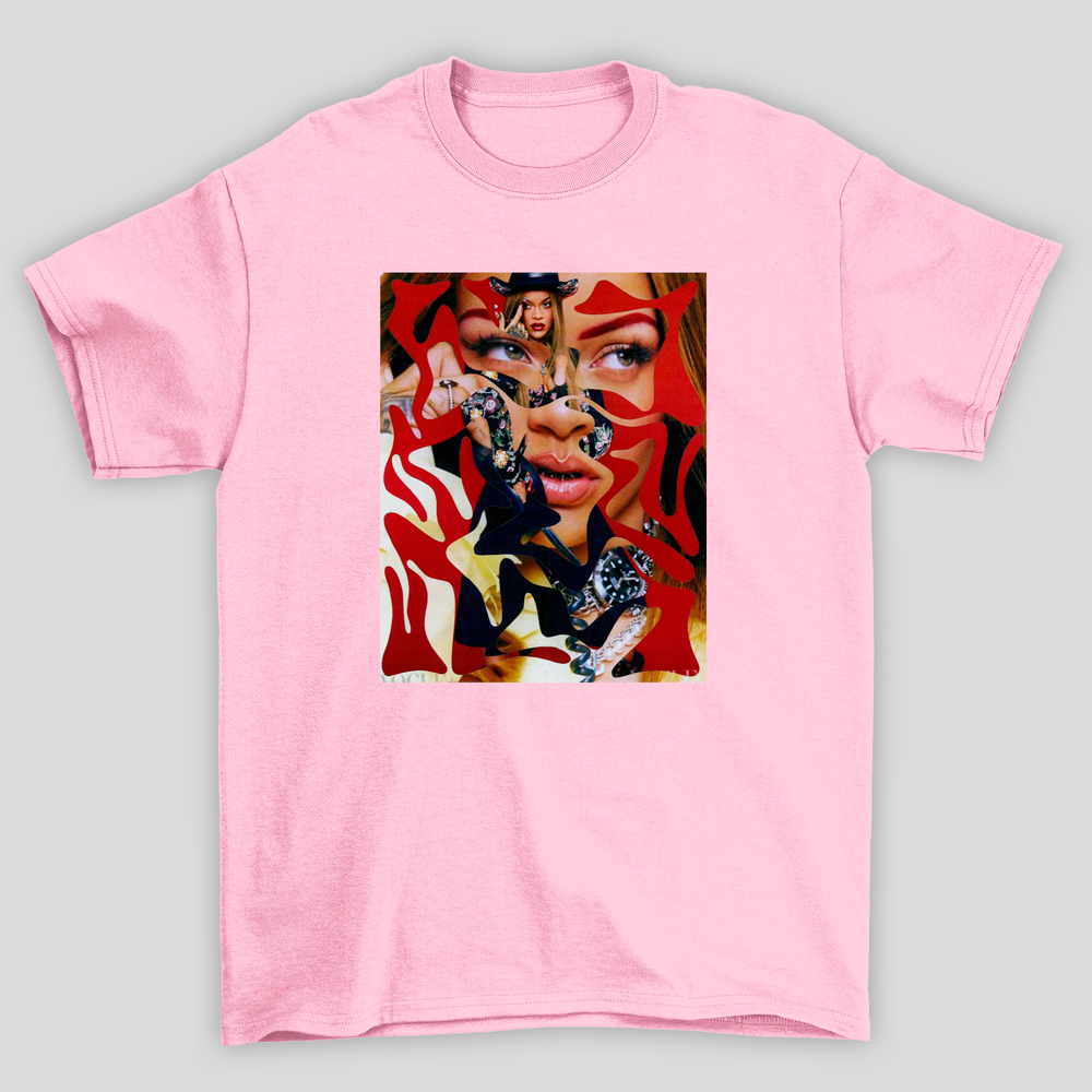 Camiseta Básica Rihanna Vogue Collage