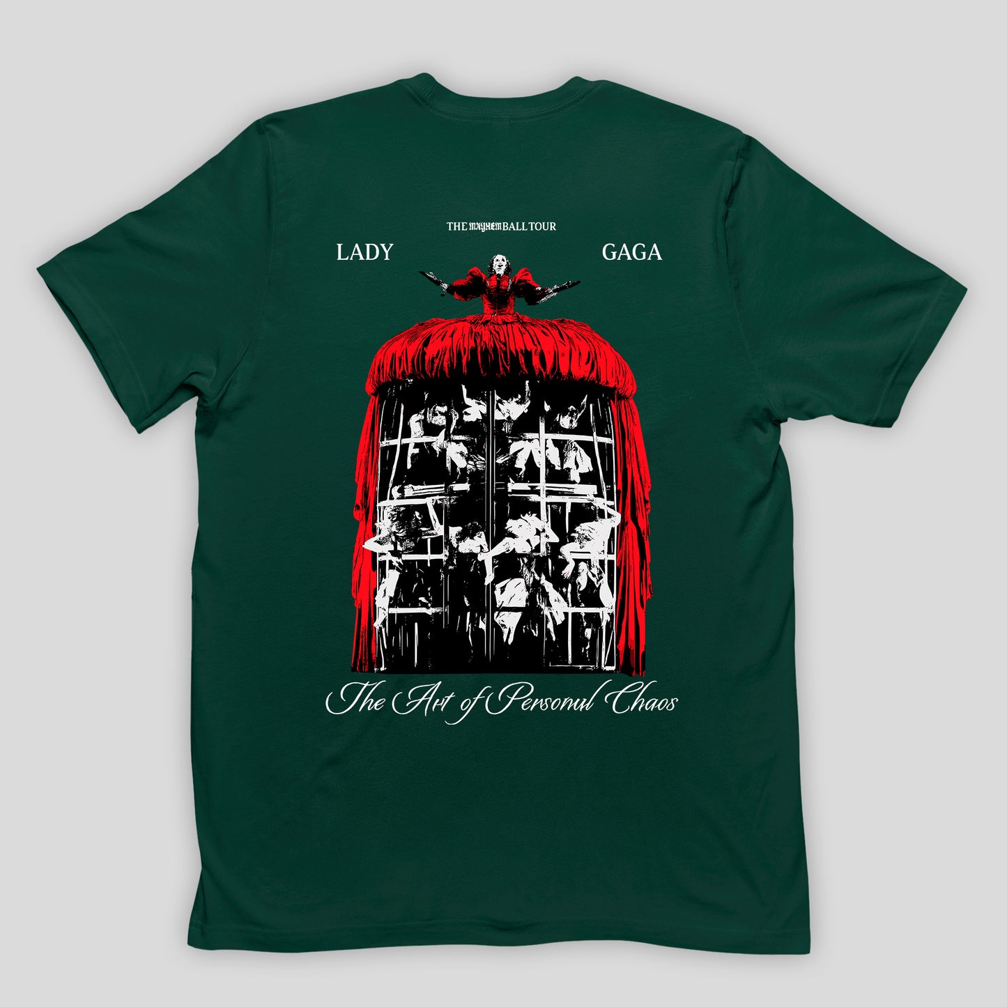 Camiseta Básica Lady Gaga Cruz Logo Mayhem
