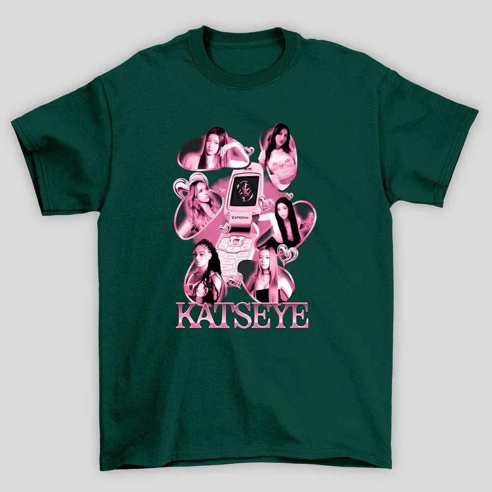 Camiseta Básica Katseye Pink Y2K