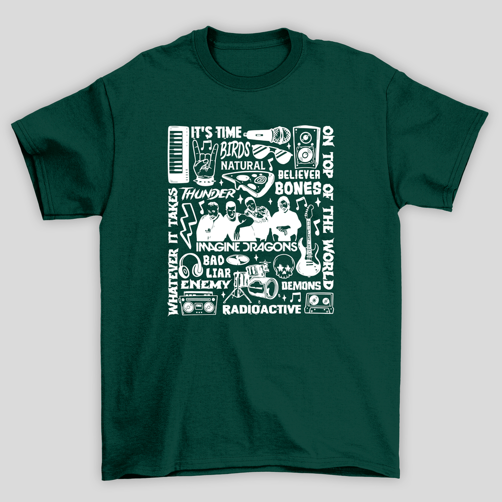 Camiseta Básica Imagine Dragons Musicas