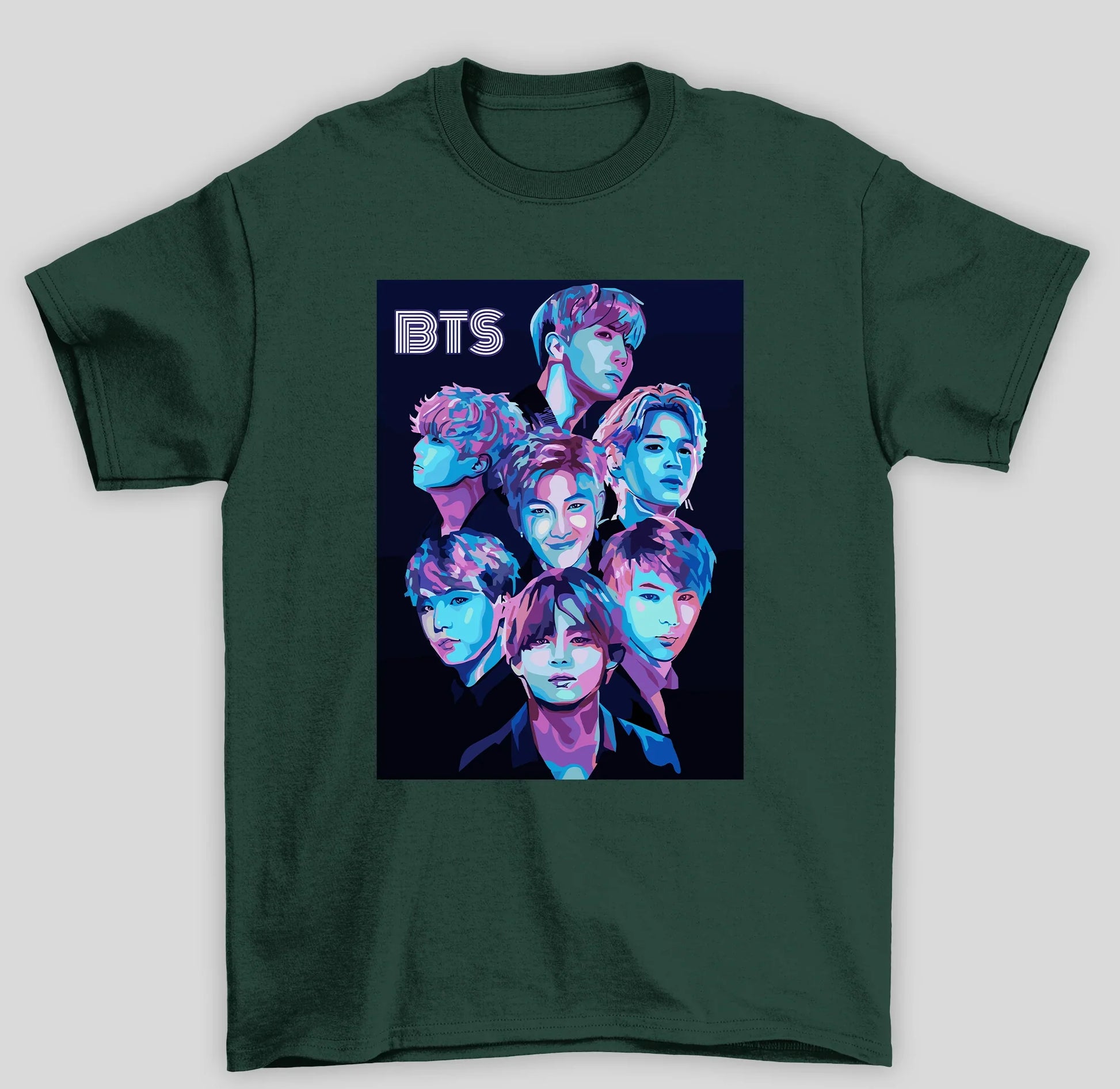 Camiseta Básica BTS Fotos- verde