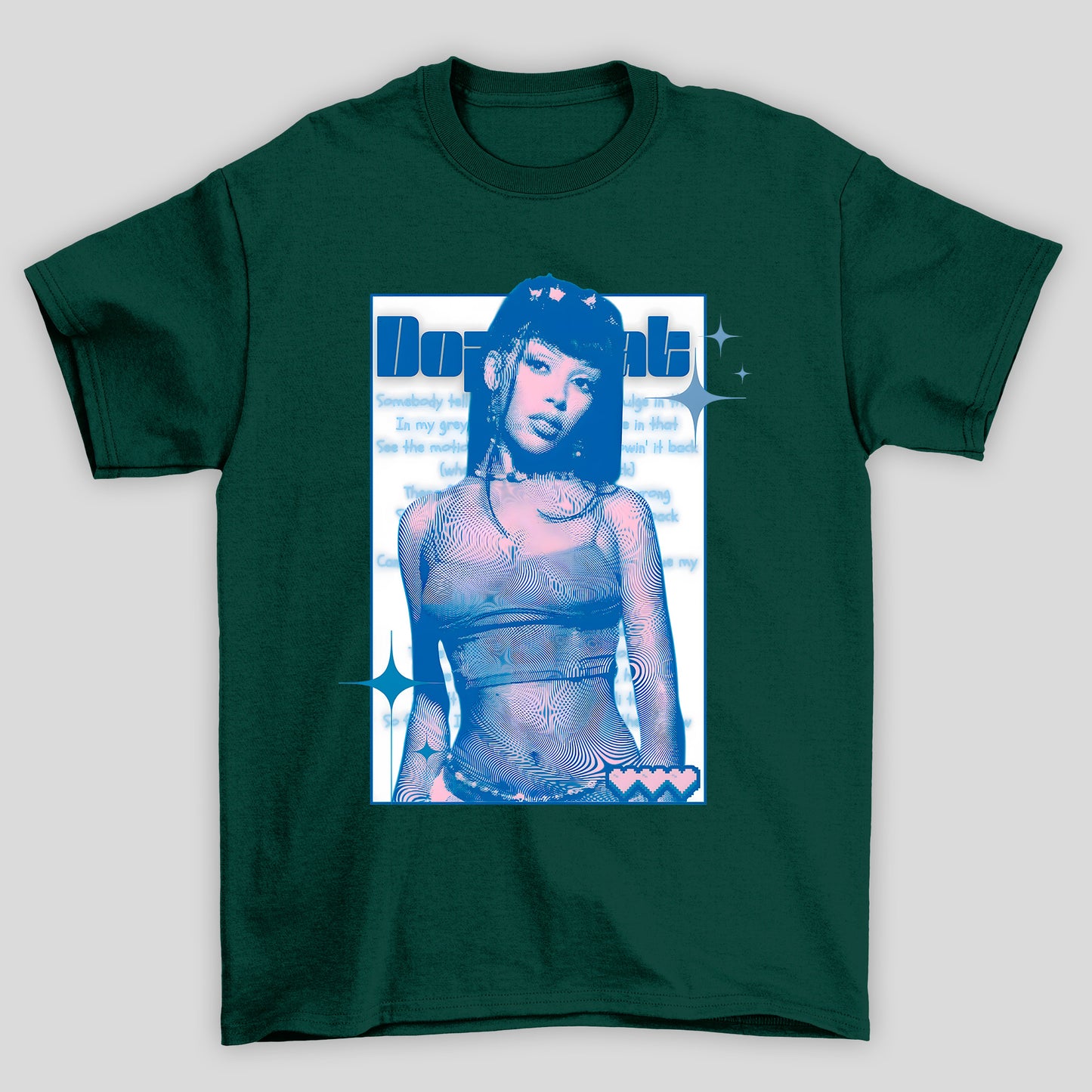 Camiseta Básica Doja Cat Blue Poster