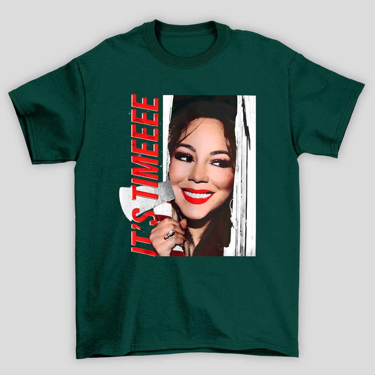Camiseta Básica Christmas Mariah Carey It's Time Natal Iluminado