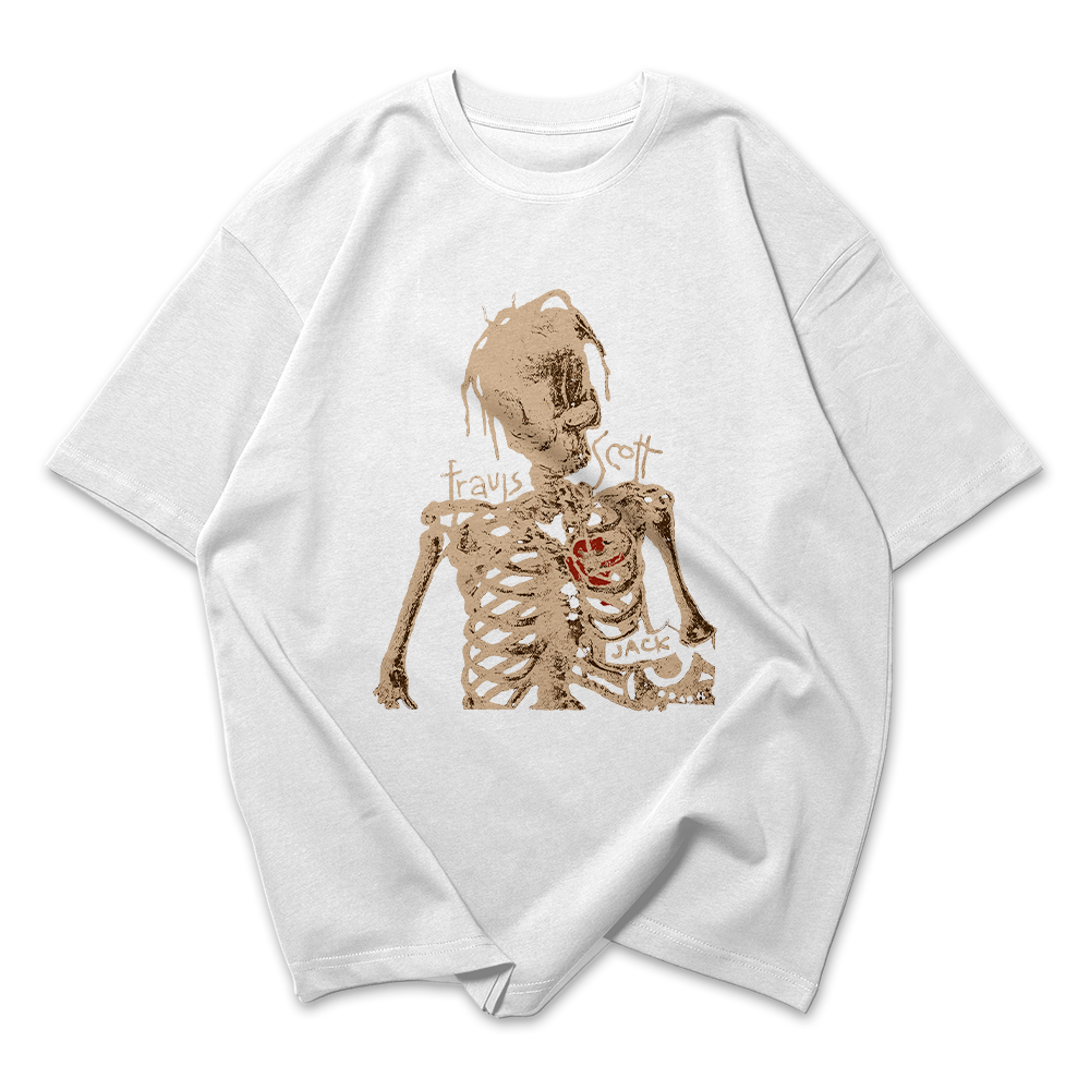 Camiseta Oversized Travis Scott Esqueleto Jack