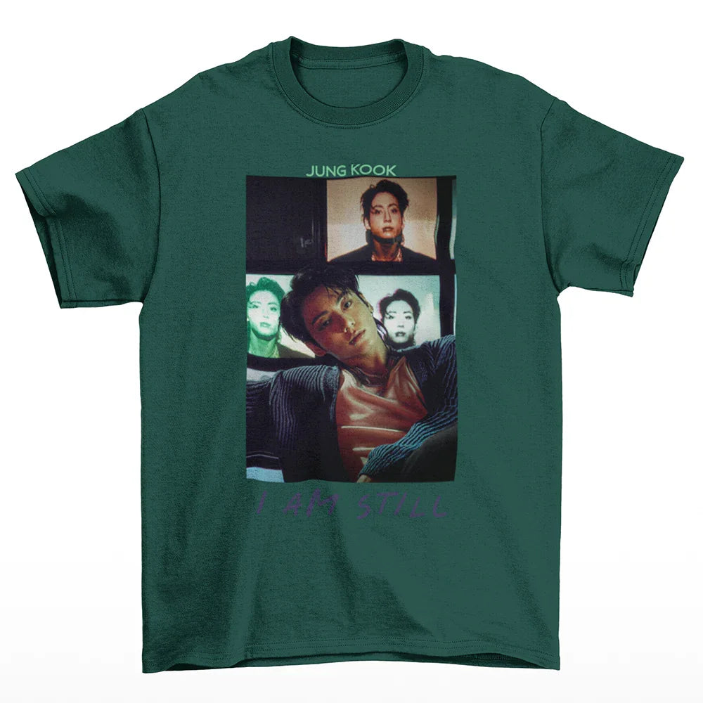 Camiseta Básica BTS Jungkook I Am Still-VERDE