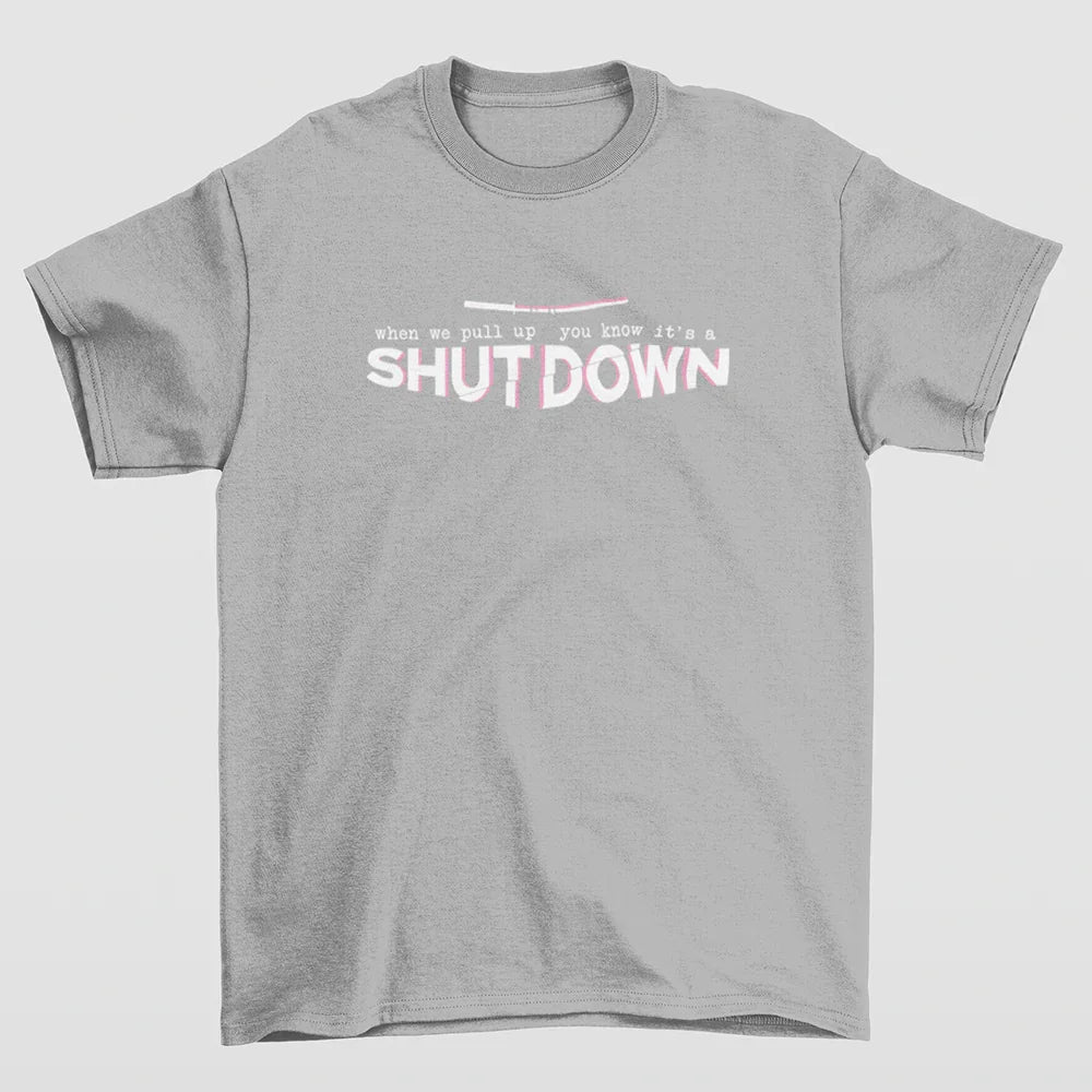 Camiseta Básica Shutdown Blackpink-CINZA