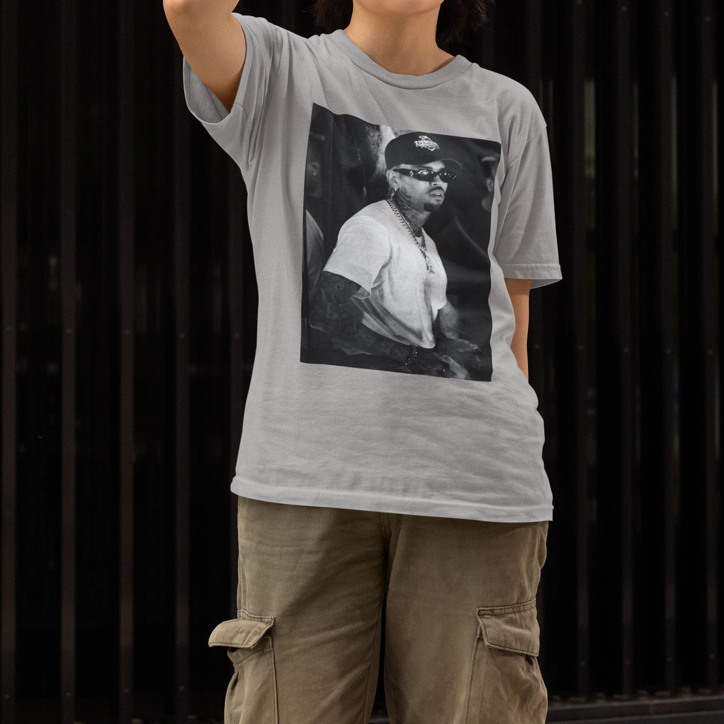 Camiseta Básica Chris Brown Photo P&B