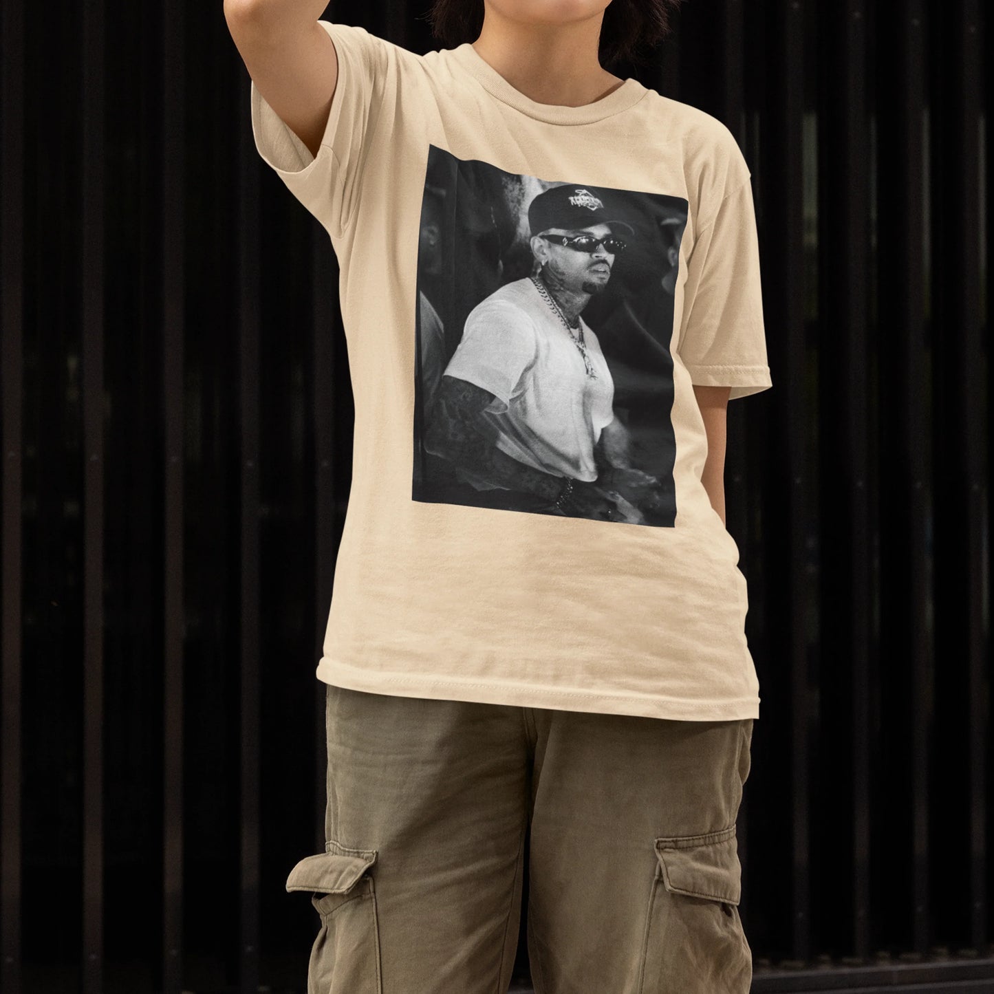 Camiseta Básica Chris Brown Photo P&B