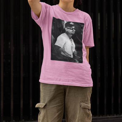 Camiseta Básica Chris Brown Photo P&B