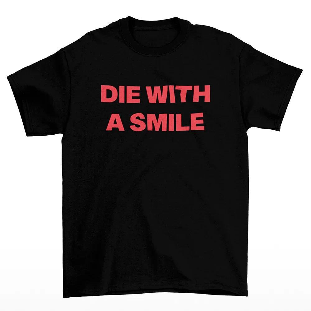 Camiseta Básica Lady Gaga Feat Bruno Mars Letter Preto