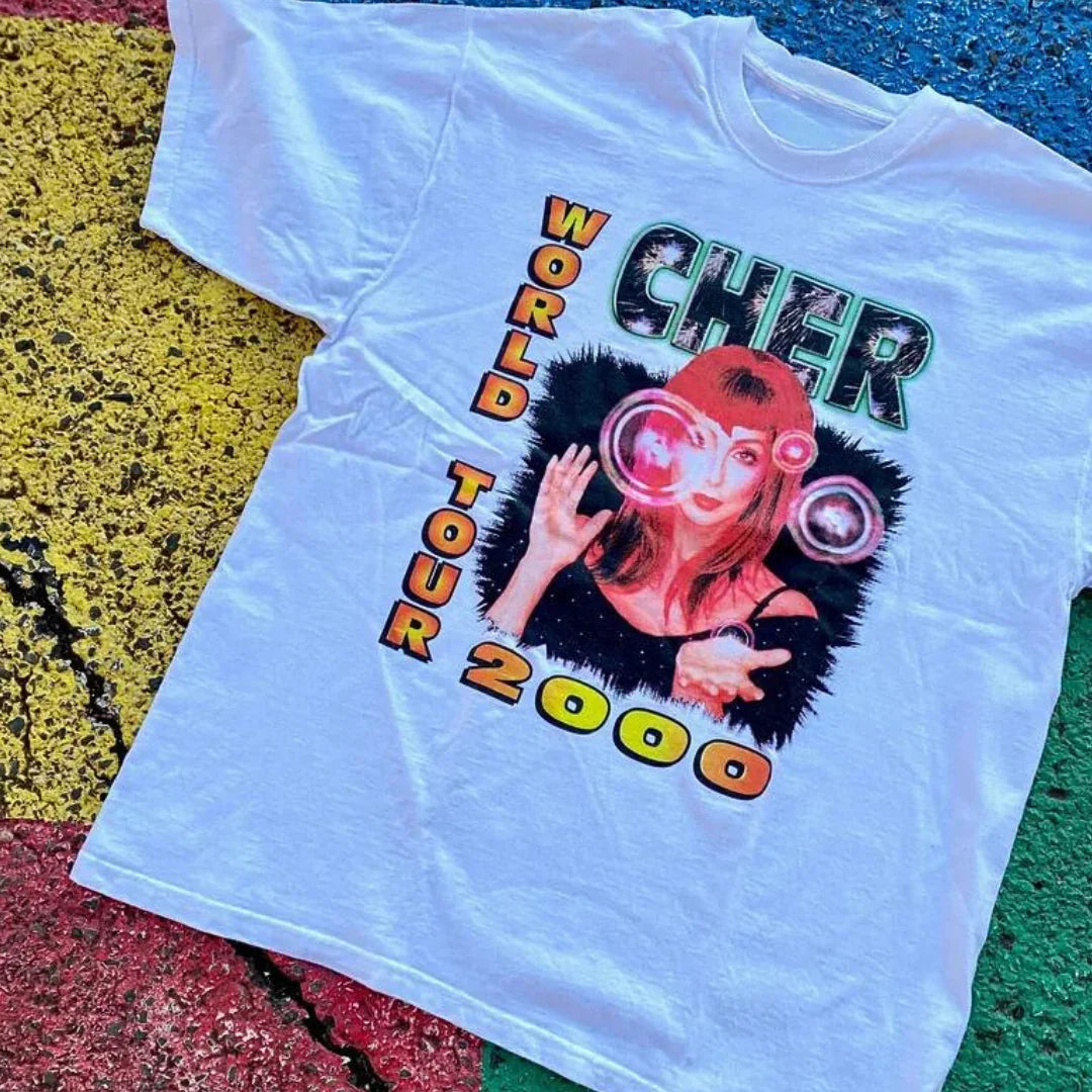 Camiseta Básica Cher World Tour - Branco