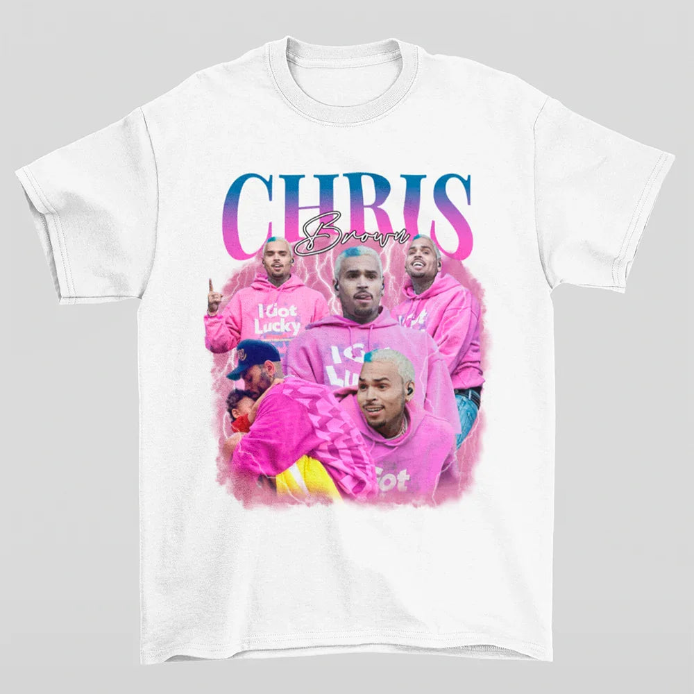 Camiseta Básica Chris Brown Retro