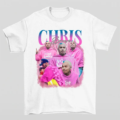 Camiseta Básica Chris Brown Retro