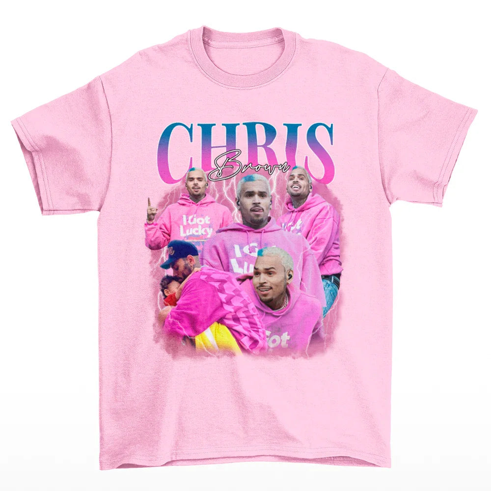 Camiseta Básica Chris Brown Retro