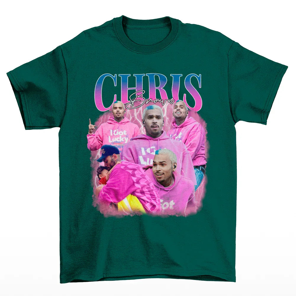 Camiseta Básica Chris Brown Retro