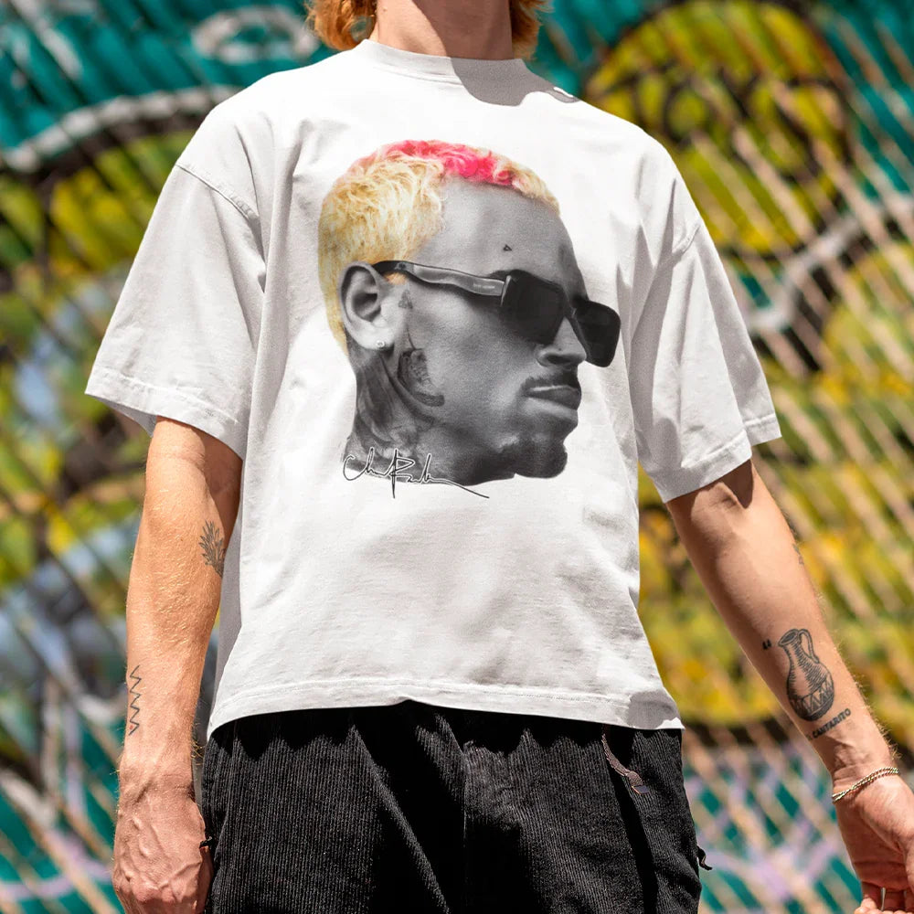 Camiseta Básica Chris Brown Color Hair