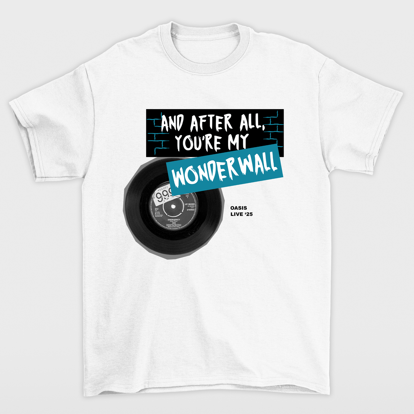 Camiseta Básica Oasis Disco de Vinil