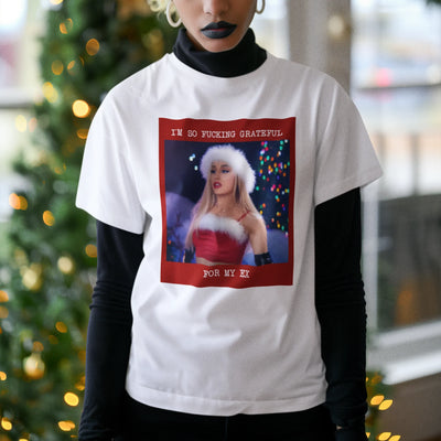 Camiseta Básica Ariana Grande Christmas - BRANCO
